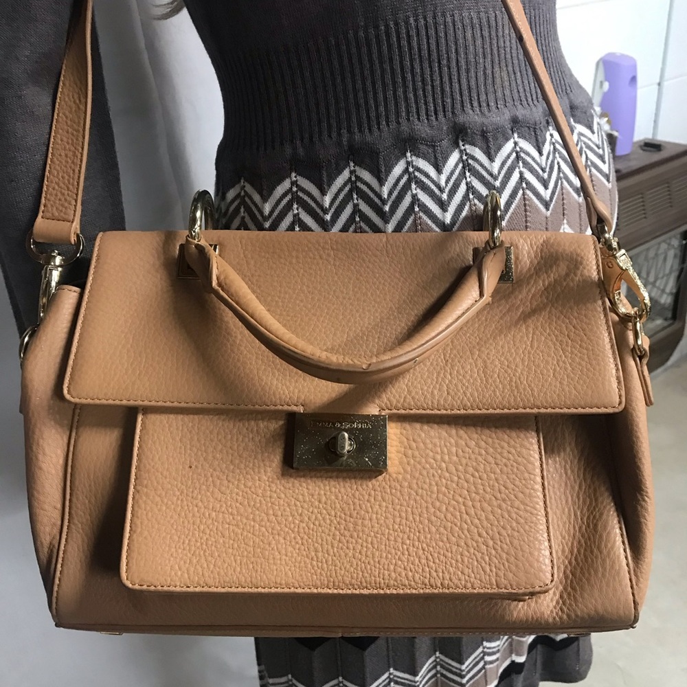 EMMA & SOPHIA Pebbled Leather handbag w/crossbody